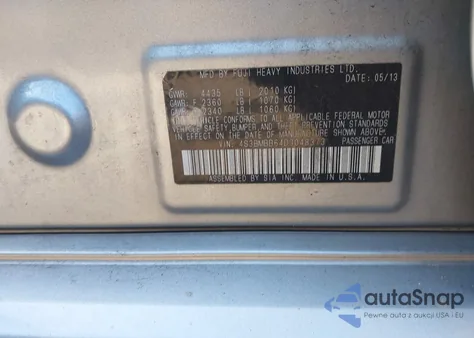 2013 Subaru Legacy 2.5I Premium z USA, uszkodzony, nr VIN 4S3BMBB64D3048373